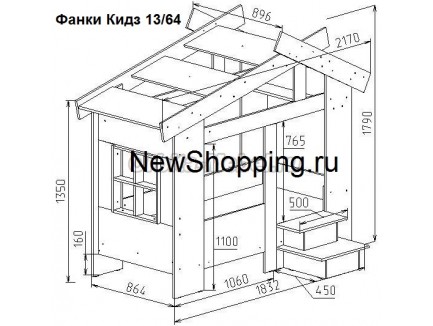 Кровать-домик, детская кроватка-дом, замок с горкой для девочки и мальчика